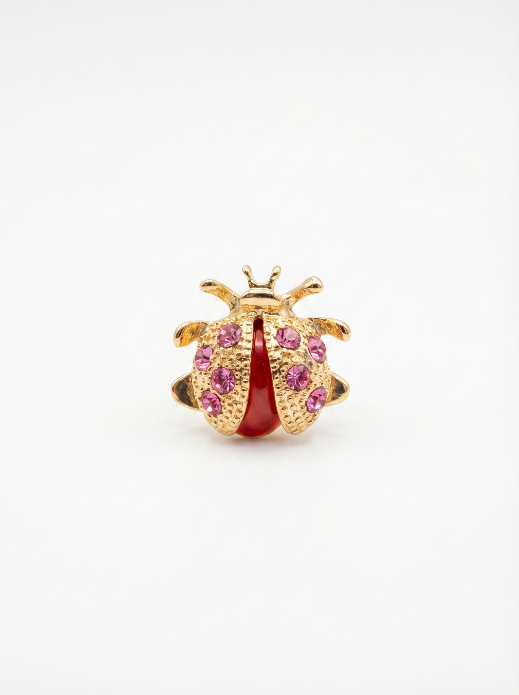 Prendedor Insecto Cucarrón Rosado/Dorado