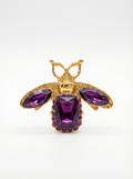 Prendedor Insecto Piedras Morada/Dorada