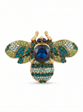 Prendedor Insecto Verde/Azul/Dorado Piedras