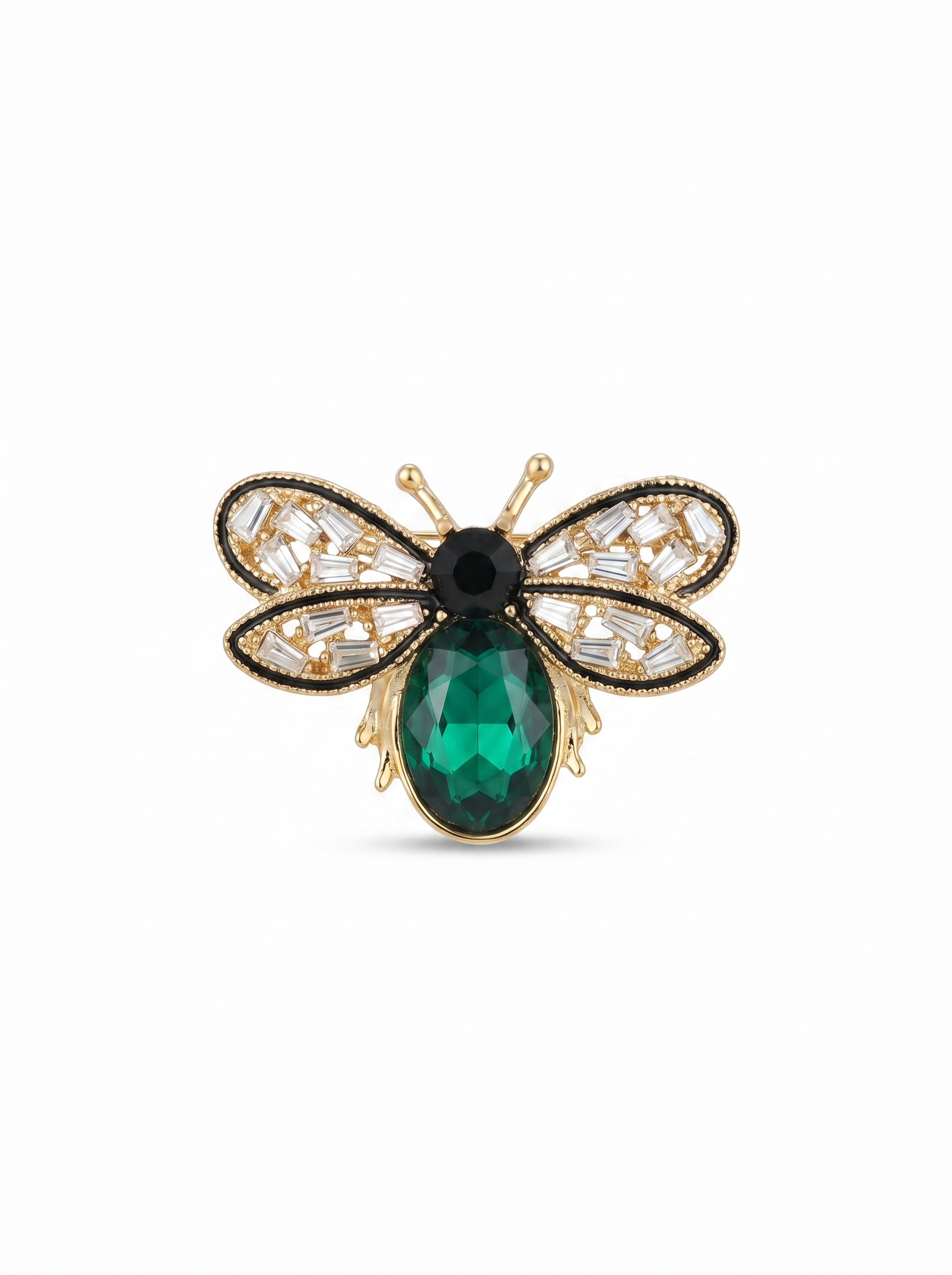 Prendedor Insecto Cristales Verde