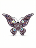 Prendedor Mariposa Cristales Morada