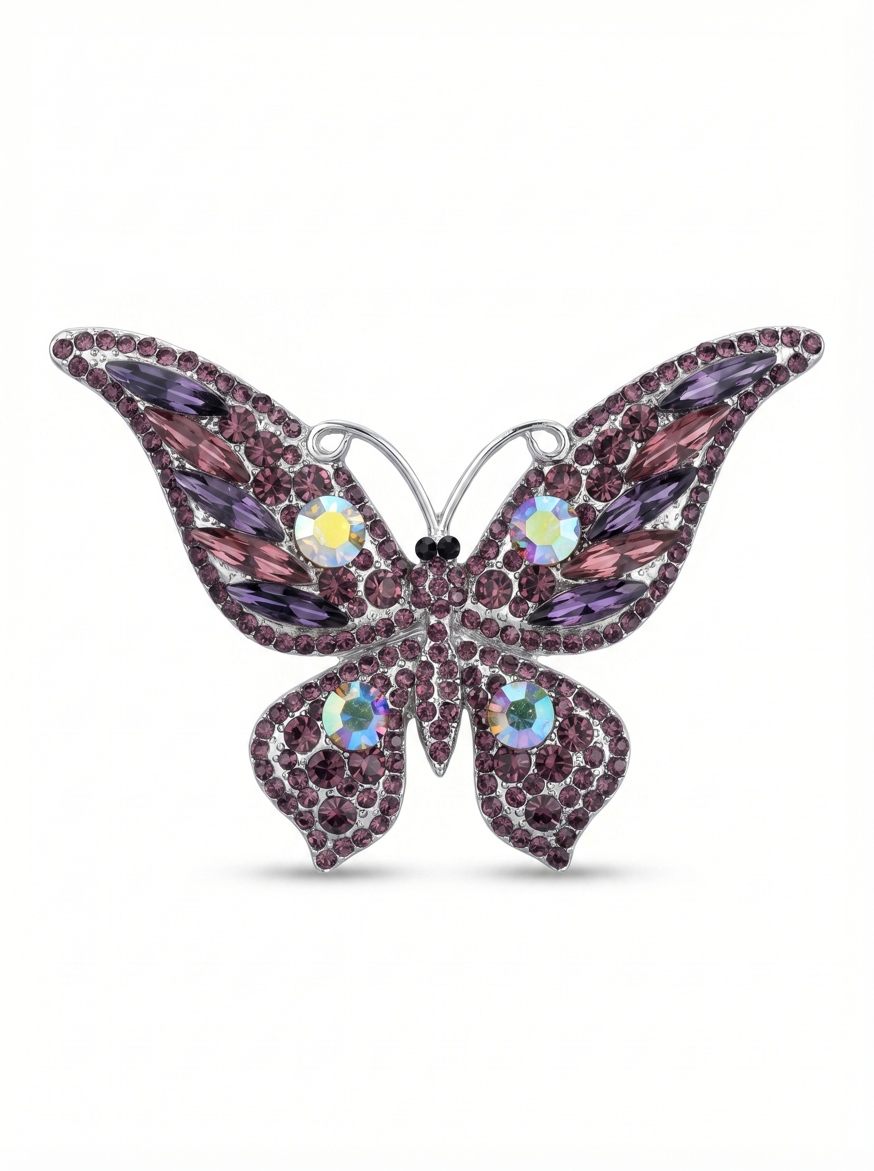 Prendedor Mariposa Cristales Morada