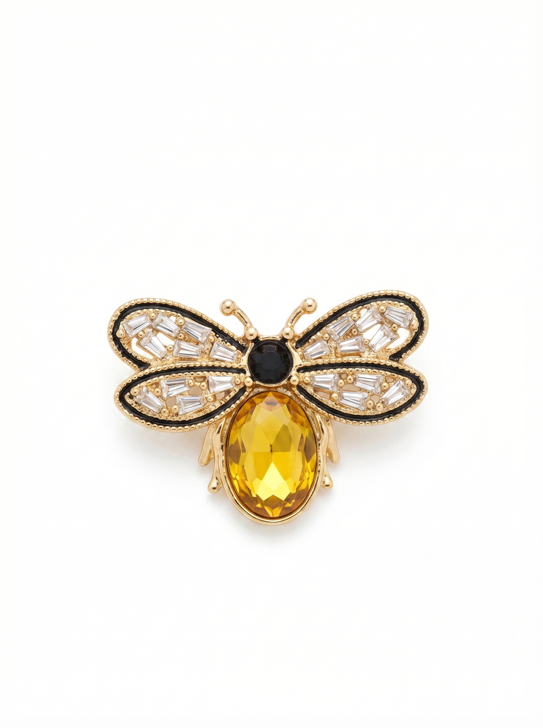 Prendedor Insecto Cristales Amarillo