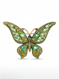 Prendedor Mariposa Cristales Verde
