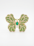 Prendedor Mariposa Cristales Verde/Plata