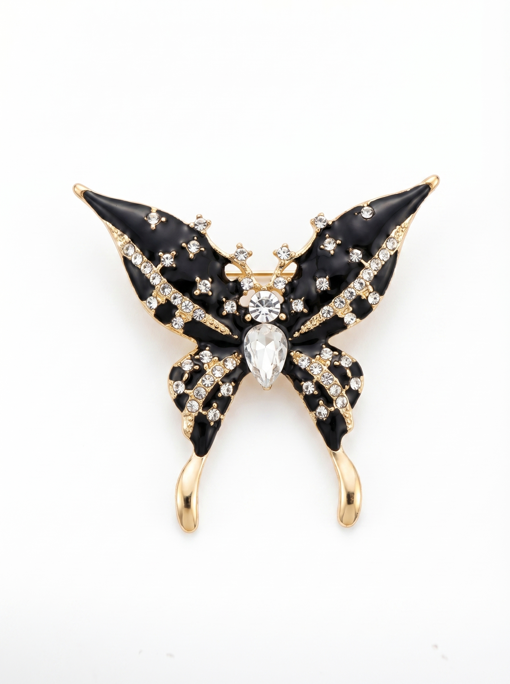 Prendedor Mariposa Negra/Dorada