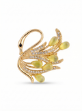 Prendedor Cisne Dorado Cristales