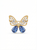 Prendedor Mariposa Dorada/Azul Cristales