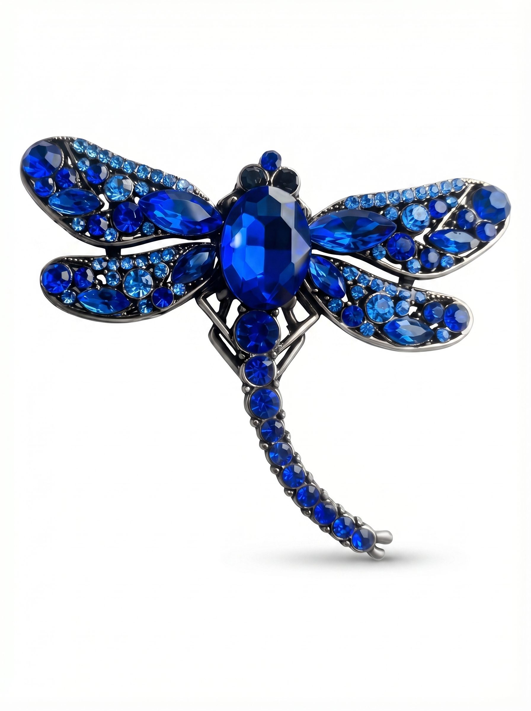 Prendedor Libélula Azul Cristales