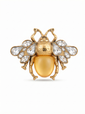 Prendedor Insecto Dorado Cristales