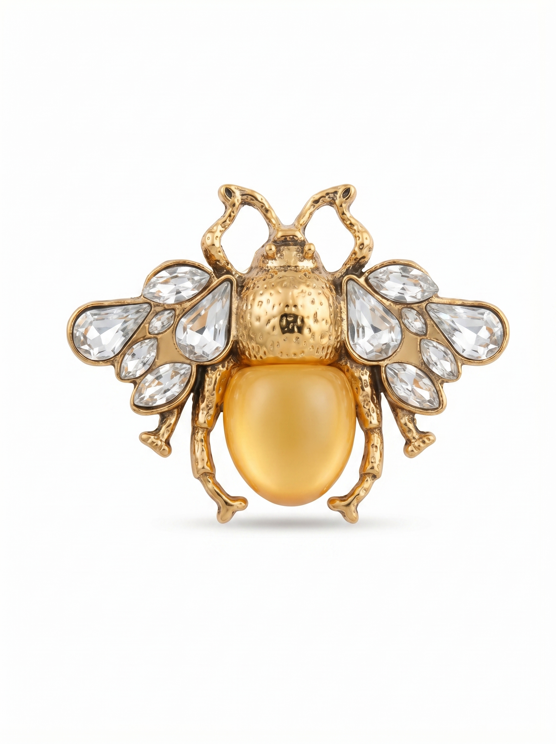 Prendedor Insecto Dorado Cristales