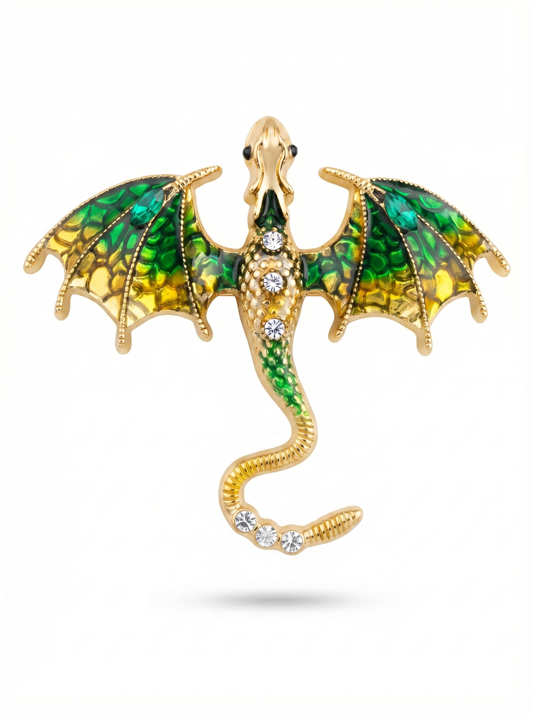 Prendedor Dragón Amarillo/Verde