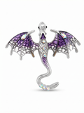 Prendedor Dragón Plateado/Morado