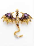 Prendedor Dragón Dorado/Morado