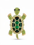 Prendedor Tortuga Verde Cristales