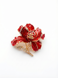 Prendedor Orquídea Roja Perlas