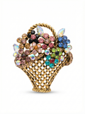 Prendedor Canasto de Flores Piedras
