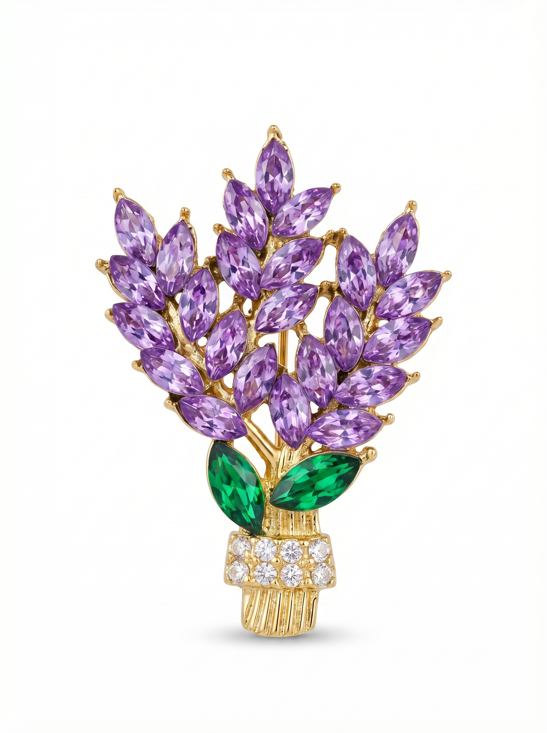 Prendedor Planta Morada Piedras