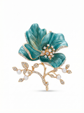Prendedor Flor Azul Perlas