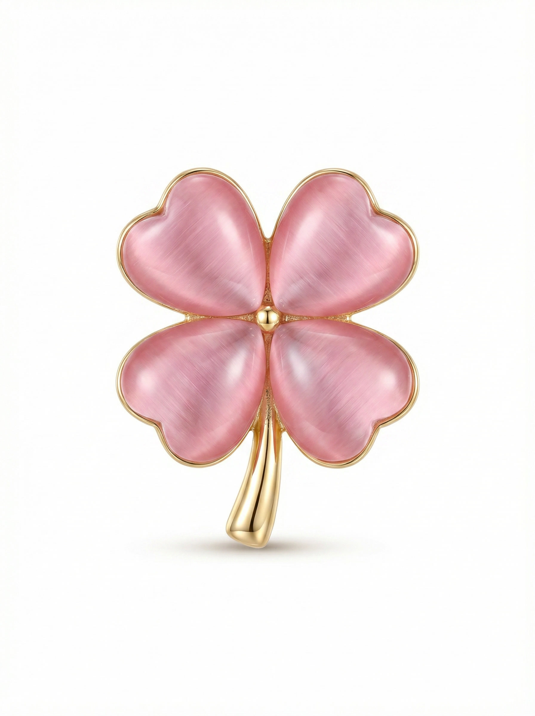 Prendedor Pin Trébol 4 hojas Rosado