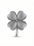 Prendedor Pin Trébol 4 hojas Gris
