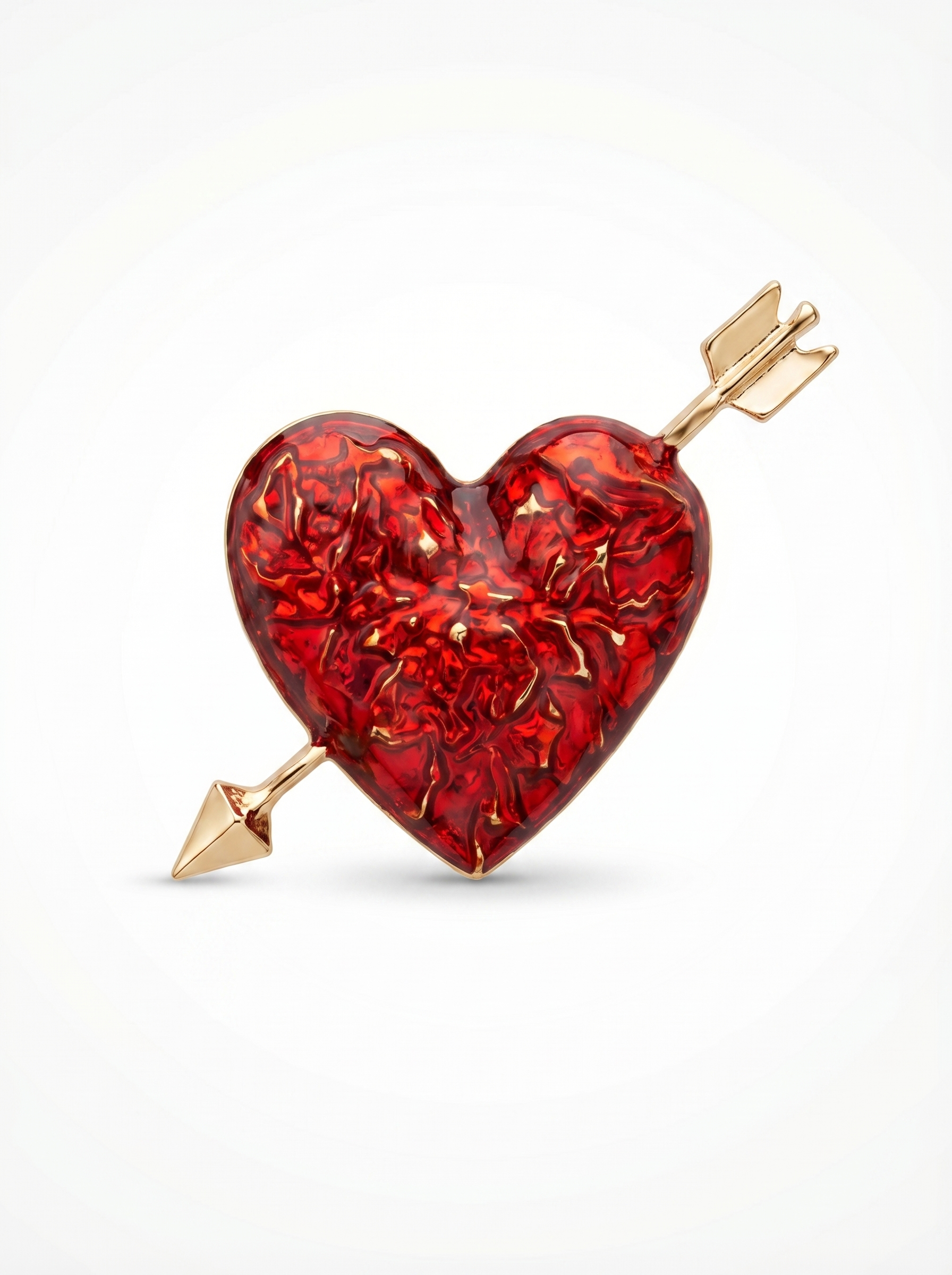 Prendedor Corazón Rojo Flechado