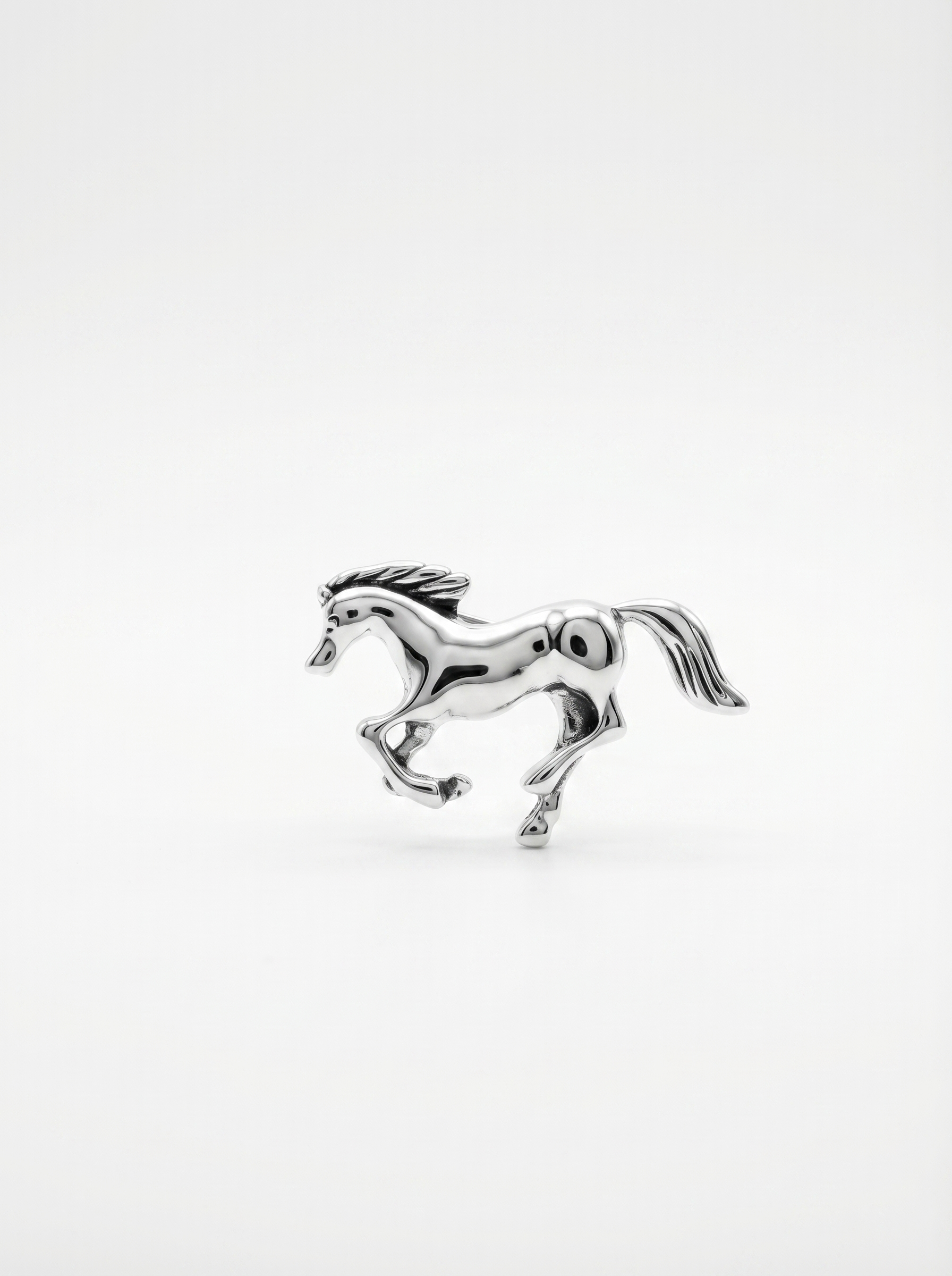 Prendedor Caballo Plateado