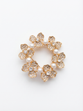 Prendedor Circulo Floral Perlas