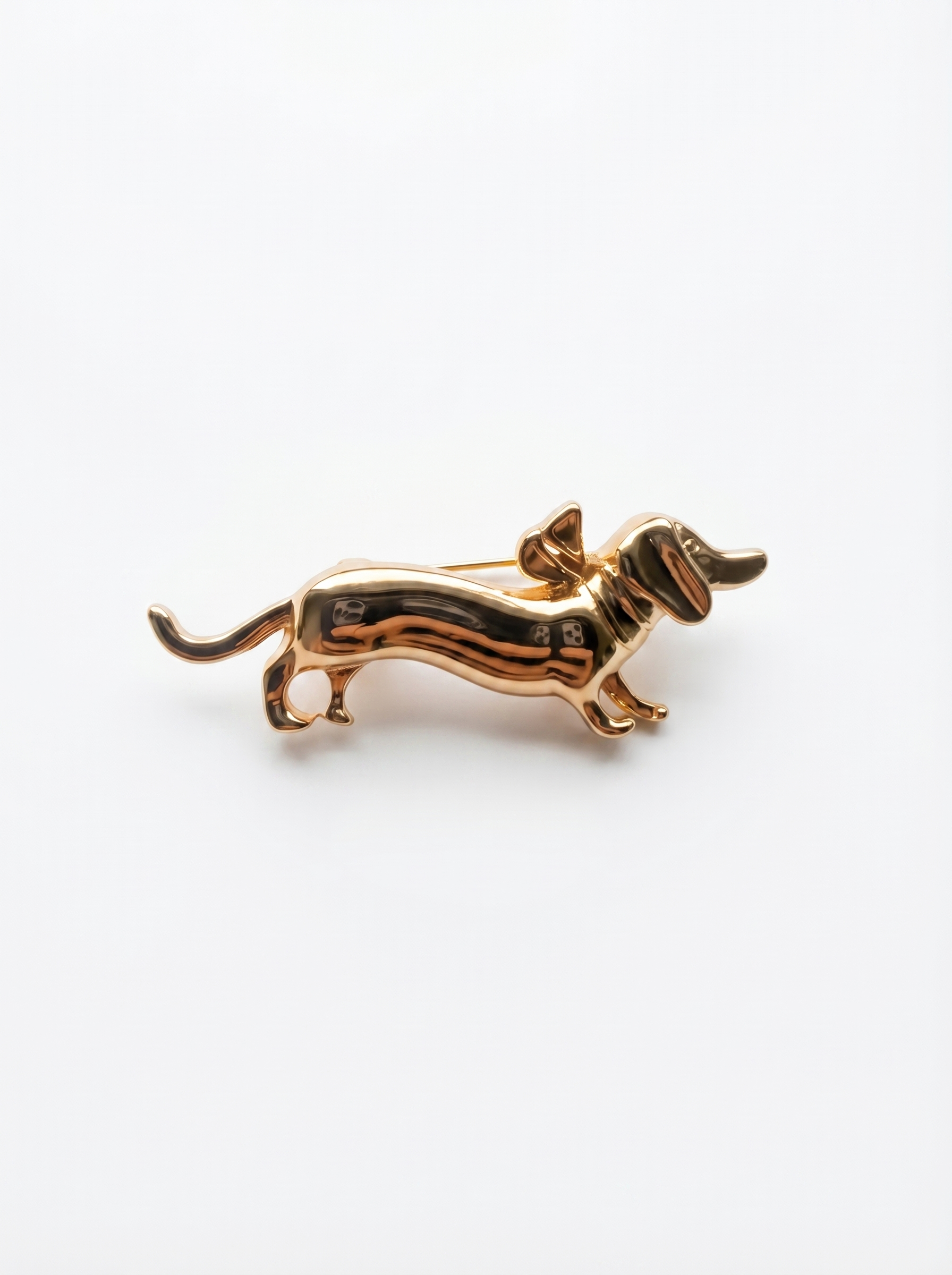 Prendedor Perro Salchicha Dorado