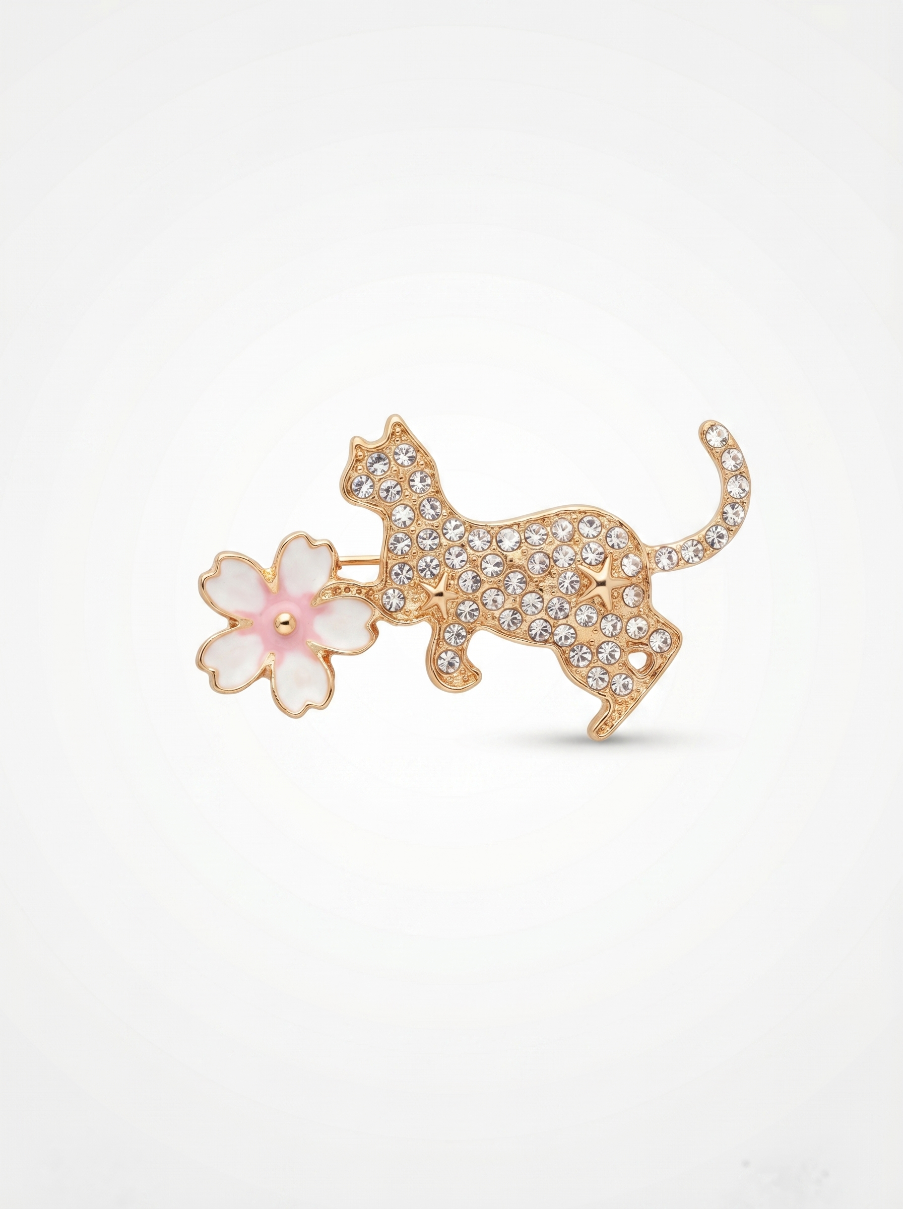 Prendedor Gato con Flor