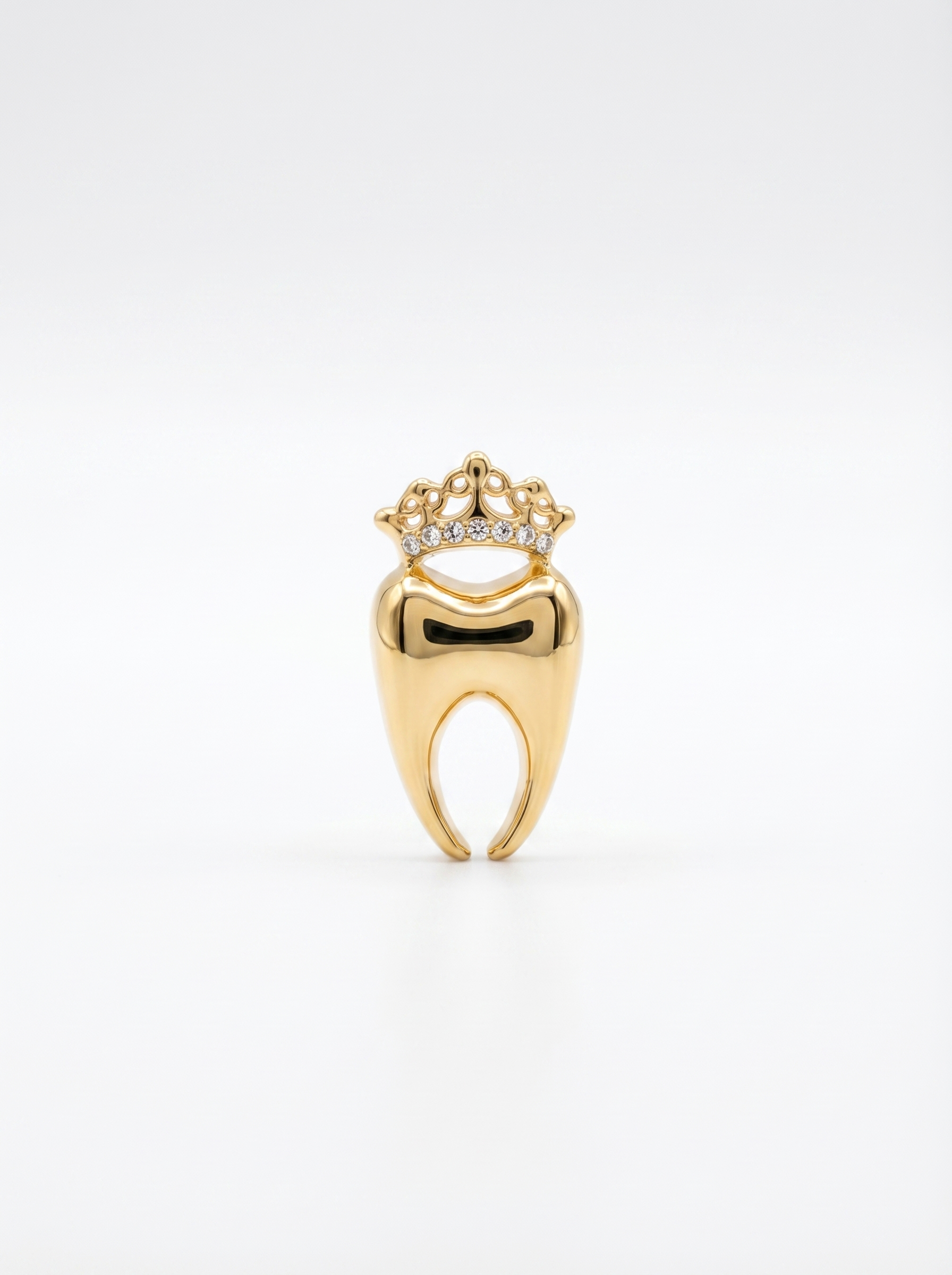 Prendedor Diente Corona Dorado