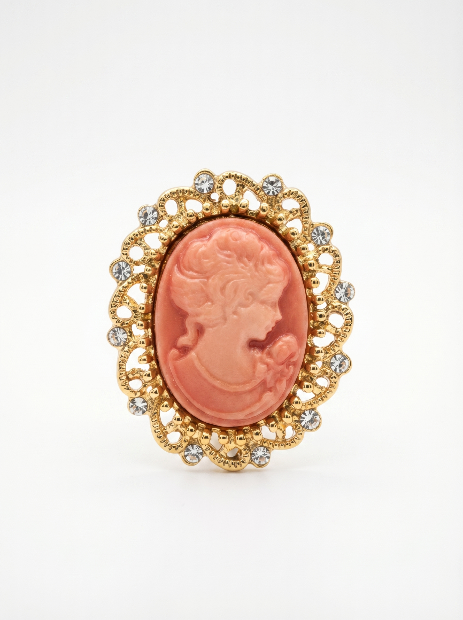 Prendedor Camafeo Rosado Piedras