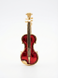 Prendedor Violín Rojo/Dorado