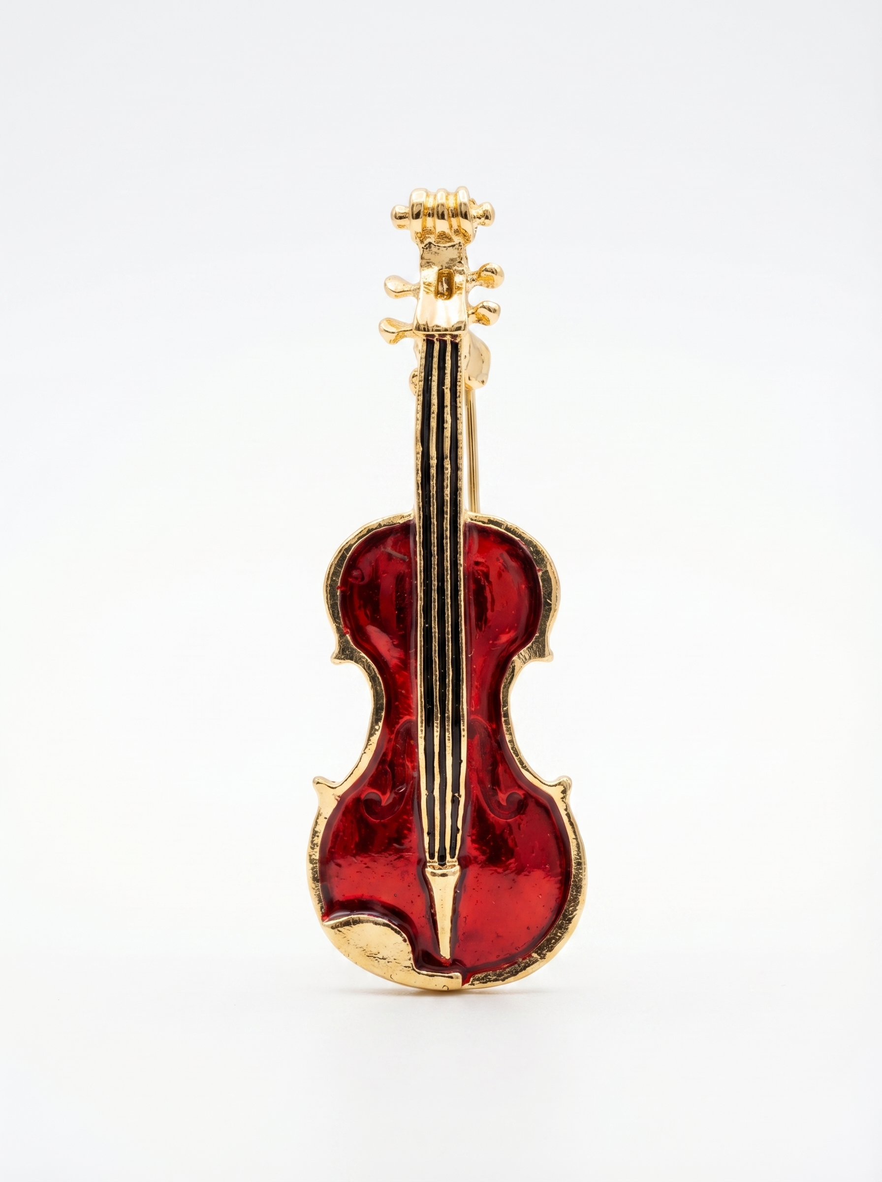 Prendedor Violín Rojo/Dorado