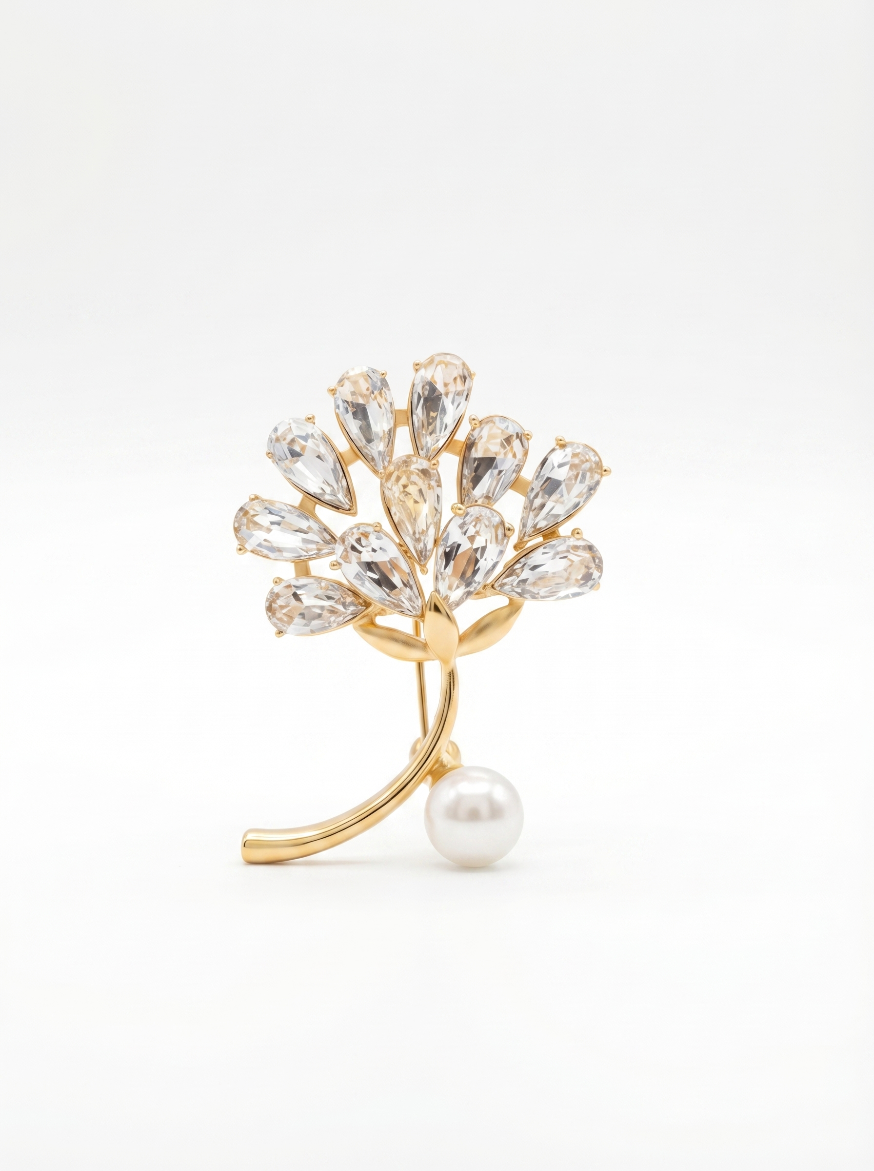 Prendedor Árbol Dorado Piedras