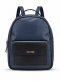 morral de cuero azul negro