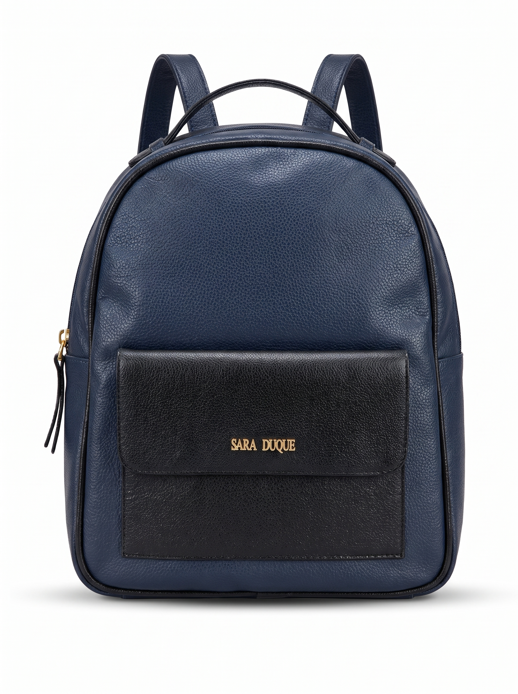 morral de cuero azul negro